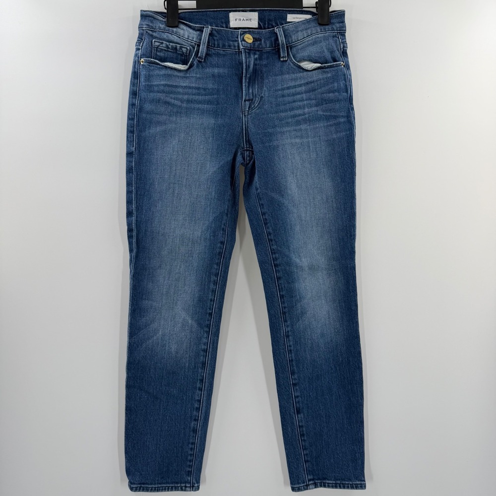 FRAME Le Garcon Crop Jeans Clover Hill Clean LGJC415 Blue Womens 24